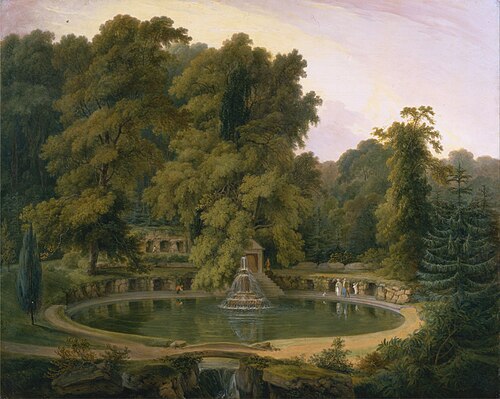 Temple, Fountain and Cave in Sezincote Park, 1819, Thomas Daniell