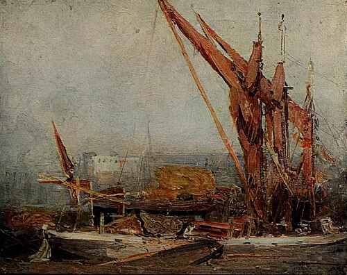 Hay Barges on the Thames, , Arthur Streeton