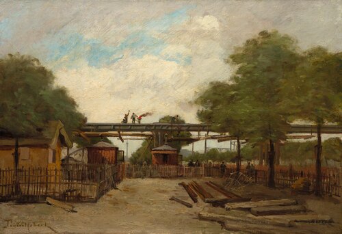Construction of an Elevated Railway:  Bridge over the Cours de Vincennes, 1888, Paul Désiré Trouillebert