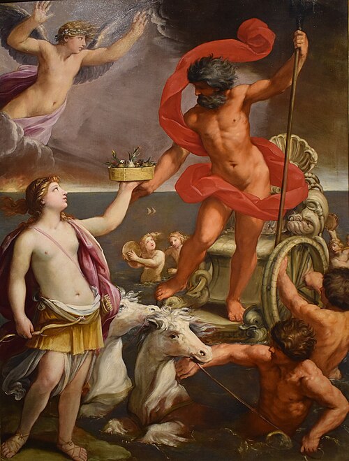 La Terra dona a Nettuno i bulbi di tulipano, 1700, Giovanni Andrea Sirani