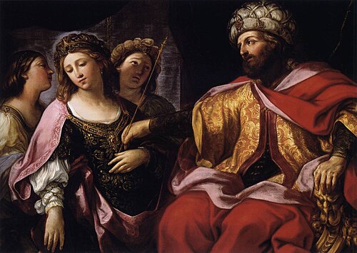 Esther and Ahasuerus, 1650, Giovanni Andrea Sirani
