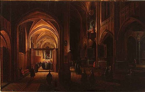 Interior of a Church by Night, 1609, Hendrik van Steenwijk II