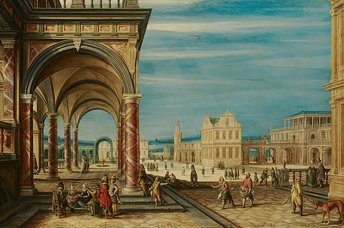 A Square with Imaginary Buildings, 1614, Hendrik van Steenwijk II