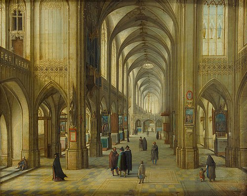 Inneres einer gotischen Kirche, 1605, Hendrik van Steenwijk II