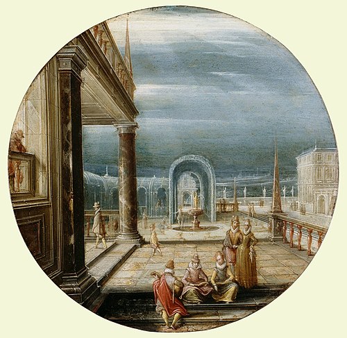 Figures on a Terrace, 1615, Hendrik van Steenwijk II
