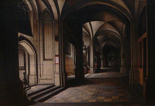 Intérieur d'église gothique. Effet de nuit, 1625, Hendrik van Steenwijk II