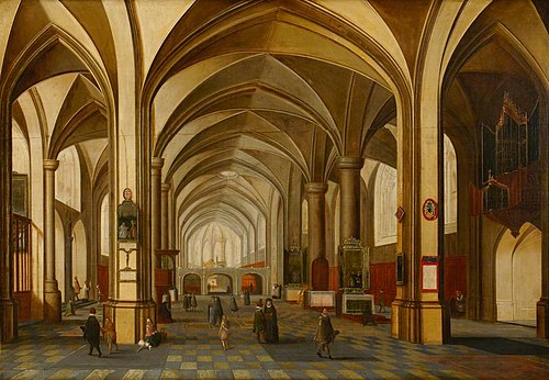 A Church Interior with Figures, 1633, Hendrik van Steenwijk II