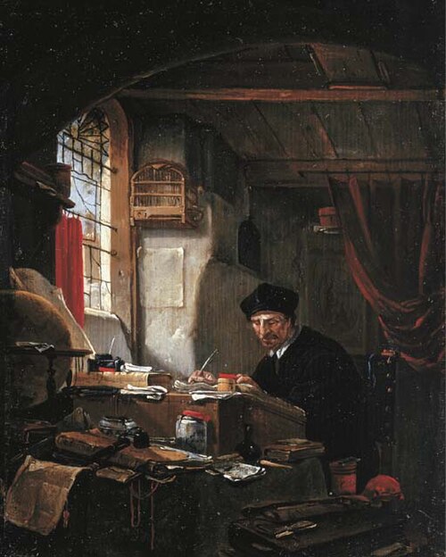 An alchemist in his study, 1670, Thomas Wyck
