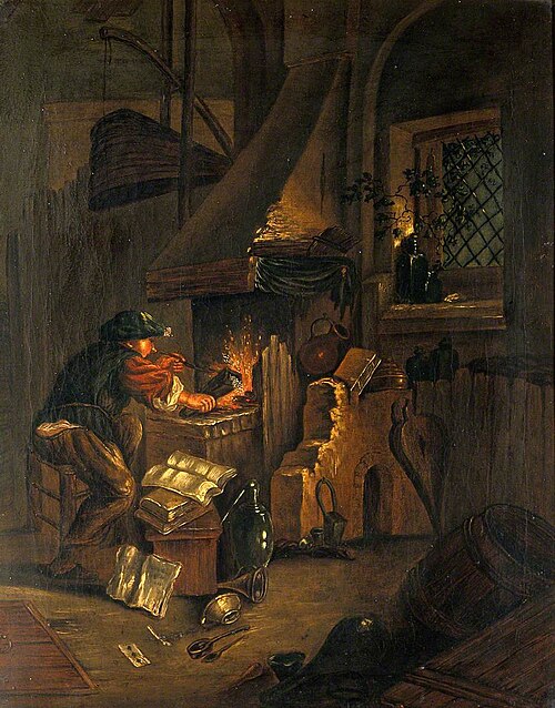 An Alchemist in His Laboratory, , Thomas Wyck