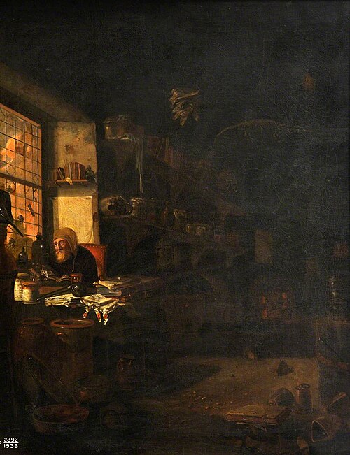 An Alchemist in His Laboratory, , Thomas Wyck