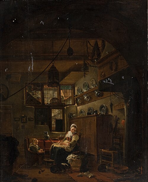 Interior of a Dutch Farm Cottage, 1654, Thomas Wyck