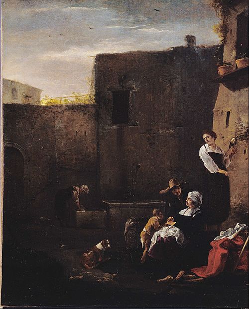 Italian Courtyard, 1677, Thomas Wyck