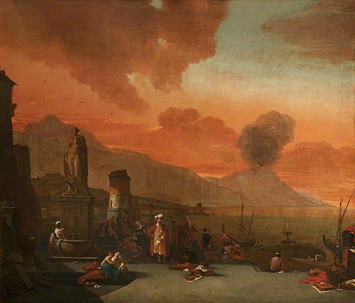 View of the Bay of Naples with Orientals and an Antique Statue, 1673, Thomas Wyck