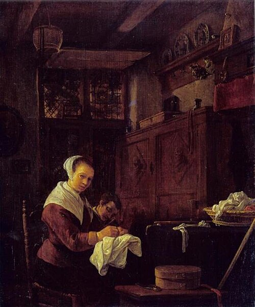Woman at Her Sewing Table, 1655, Thomas Wyck