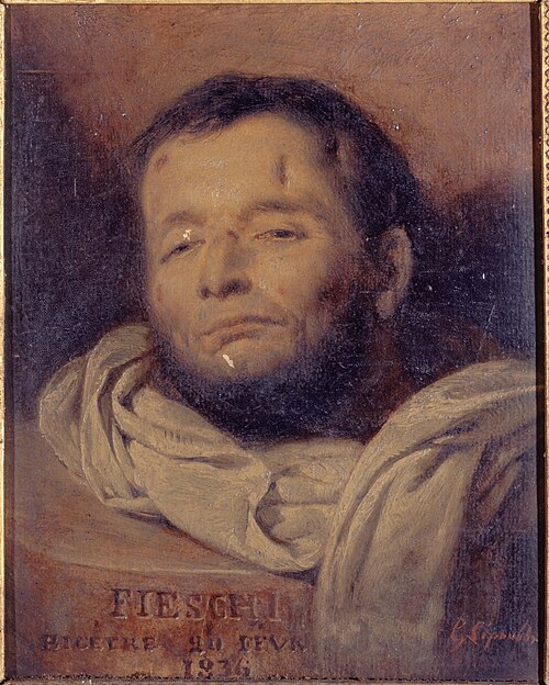 Tête de Giuseppe Fieschi (1790-1836), après son exécution, 1836, François-Gabriel Lépaulle