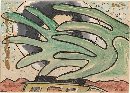 Silver Ball, Barge, and Trees, 1930, Arthur Dove