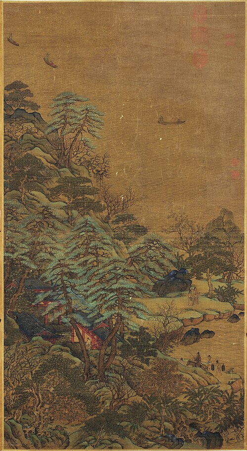 Sailing Boats and a Riverside Mansion, 750, Li Sixun
