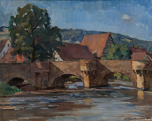 Ruhige Flussszene, 1921, Arthur Grimm