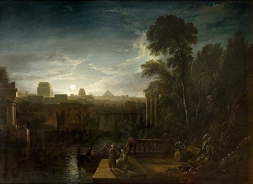 Moonlit View of an Eastern City, 1859, Francis Danby