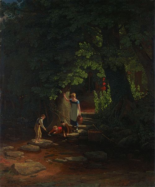 Children by a Brook, 1822, Francis Danby