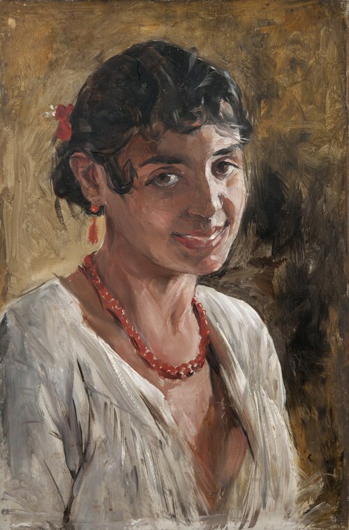 Smiling Spanish Girl, Study, 1882, Ernst Josephson