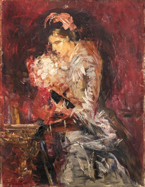 Lady with Bouquet, Sketch, 1880, Ernst Josephson