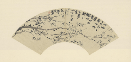 金农梅花图扇, , Jin Nong