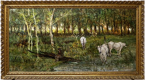 Oxen in pasture, 1886, Giovanni Fattori
