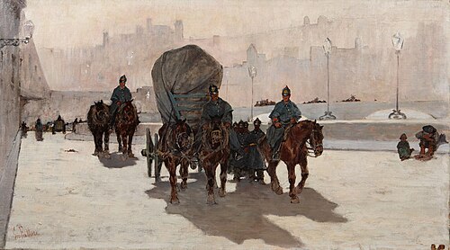 Artillerymen on the Lungarno, Florence, 1890, Giovanni Fattori