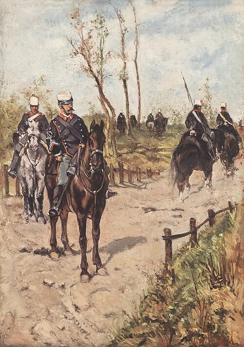 Artillery patrol, 1885, Giovanni Fattori