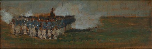 Square formation at Villafranca, 1876, Giovanni Fattori
