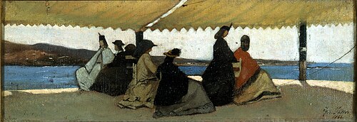La Rotonde des bains Palmieri, 1866, Giovanni Fattori