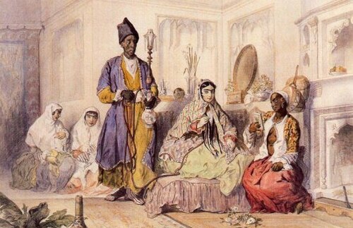 Dans un harem de Téhéran, 1847, Jules Laurens