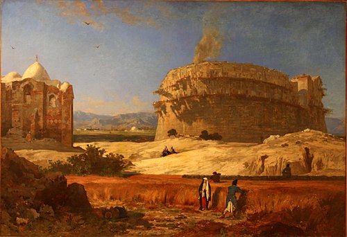 Village fortifié de Lasguirt dans le Korassan (Haute Perse), 1863, Jules Laurens