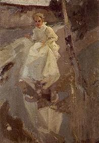 Mädchen in weißem Kleid, 1895, Arthur Langhammer