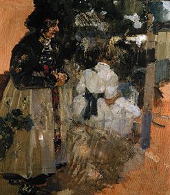 Dachauerin und Mädchen, 1897, Arthur Langhammer
