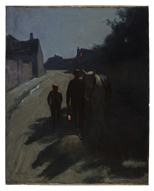 Moonlight (On the Road at Night), 1885, Otto Stark