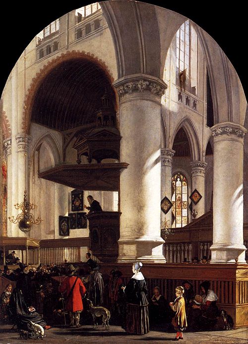 Interior of the Oude Kerk, Delft, 1651, Emanuel de Witte