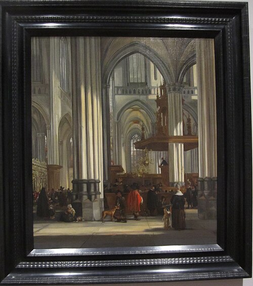 The Interior of the Nieuwe Kerk, Amsterdam, with a Sermon in Progress, 1665, Emanuel de Witte