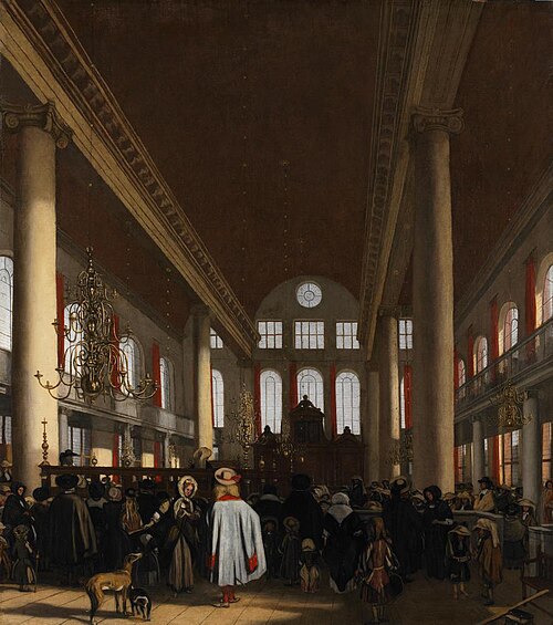 Interieur van de Portugese Synagoge te Amsterdam, 1680, Emanuel de Witte