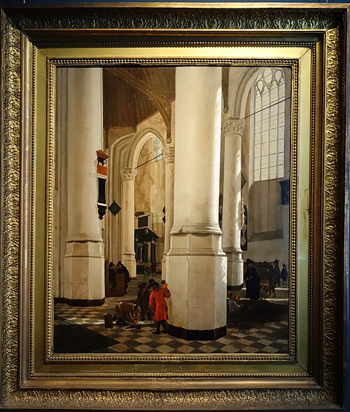 Intérieur de la Oude Kerk à Delft avec le tombeau de Piet Hein, 1700, Emanuel de Witte