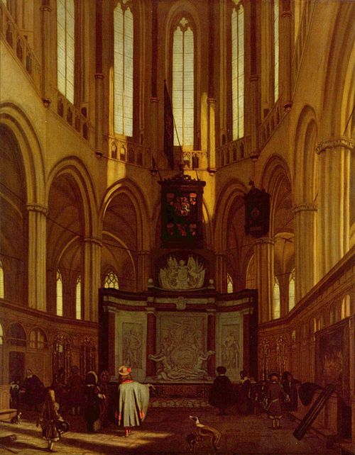The Tomb of Michiel de Ruyter in the Nieuwe Kerk, Amsterdam, 1683, Emanuel de Witte