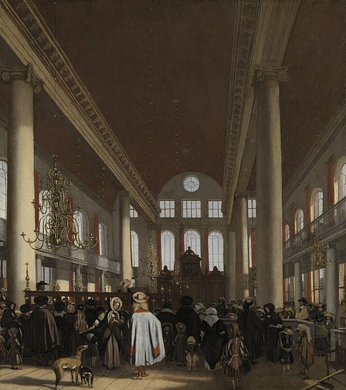 Interior of the Portuguese synagogue in Amsterdam, 1680, Emanuel de Witte