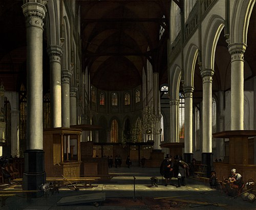The Interior of the Oude Kerk, Amsterdam, 1660, Emanuel de Witte
