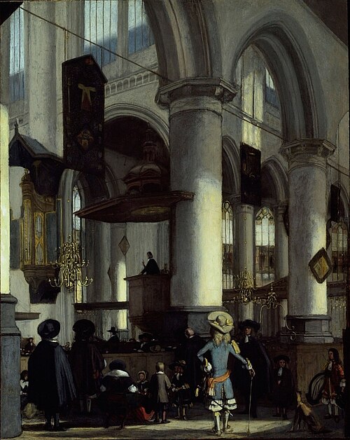 Interior of the Oude Kerk, Delft, 1680, Emanuel de Witte