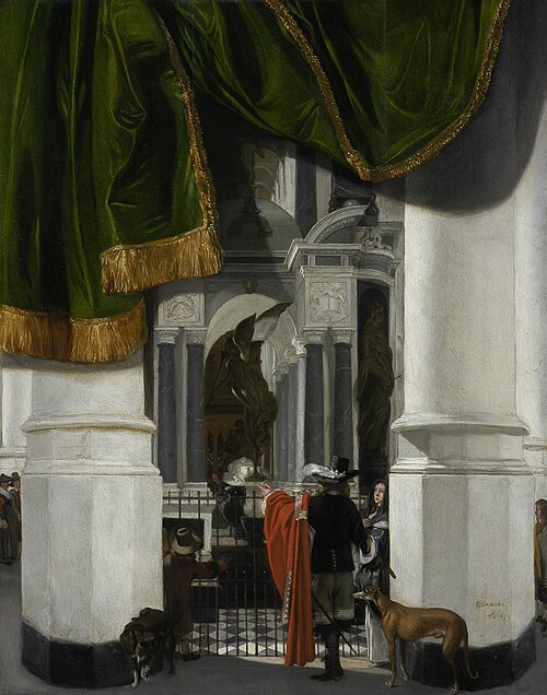 Interior of the Nieuwe Kerk in Delft with the Tomb of William the Silent, 1653, Emanuel de Witte