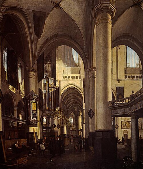 The Interior of a Dutch Church, 1680, Emanuel de Witte