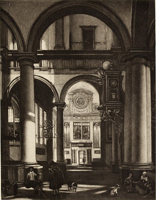 Protestant church interior, 1670, Emanuel de Witte