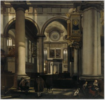 Interior of a Protestant Classical Church, 1669, Emanuel de Witte