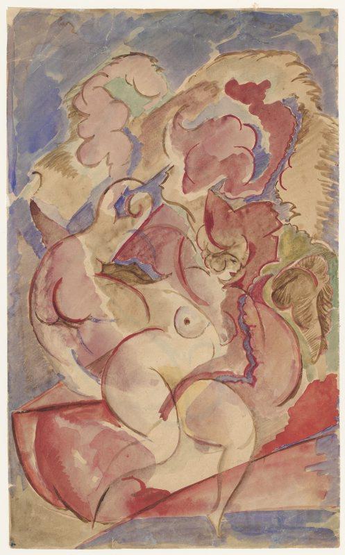 Two female nudes composition, 1919, Leon Chwistek